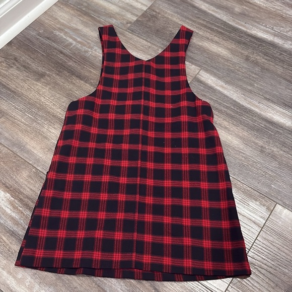 Zara Red Plaid Girls Jumper size 8 - Picture 5 of 6